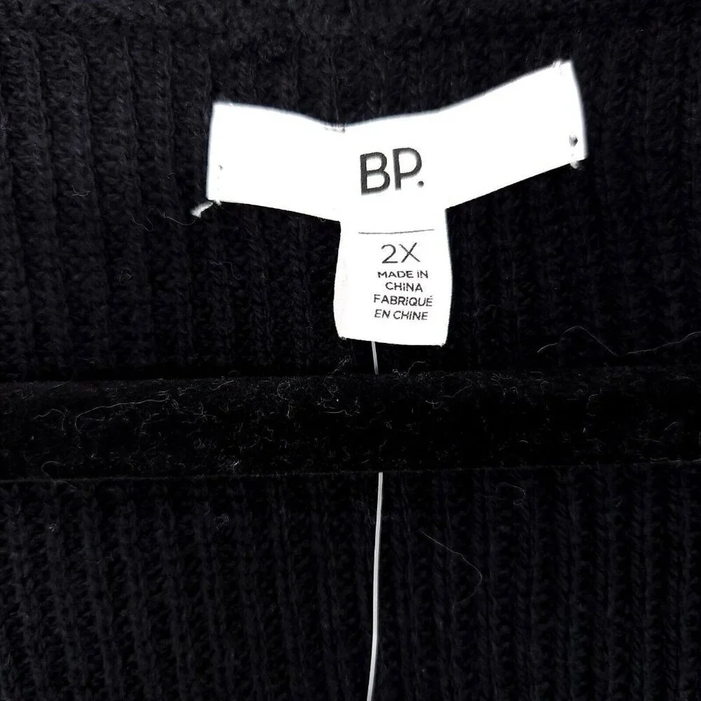 BP. Crochet Cardigan Plus Size 2X Black Button Up Cropped Long Sleeve - Picture 6 of 13